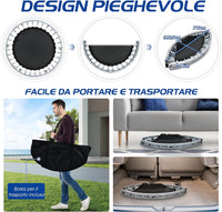 Trampolino per Bambini e Adulti, Tappeto Elastico Pieghevole e Regolabile in 4 Altezze con Maniglia, Capacità di Carico 150 kg