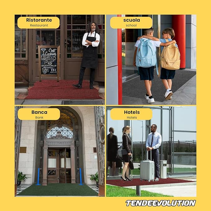 Tappeto Zerbino Grigio Antiscivolo, Altezza 1M - Vendita al Metro, Resistente, Interno/Esterno, Camper, Barche