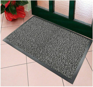 Zerbino Asciugapassi Antiscivolo 60x90 cm Tessitura Morbida Retro Gommato Antracite