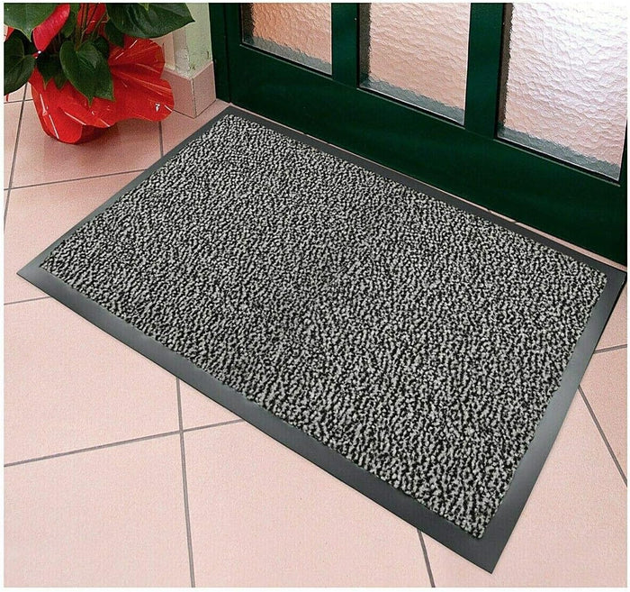 Zerbino Asciugapassi Antiscivolo 60x90 cm Tessitura Morbida Retro Gommato Antracite