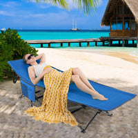 Brandina da Campeggio Pieghevole, Letto Portatile con Poggiatesta Inclinato, Tasca Laterale e Borsa di Trasporto, Branda Campeggio per Backpacking, Ospiti e Pesca, Portata 272 kg