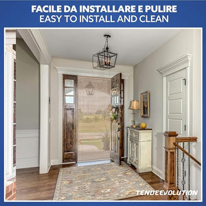 Tenda Antimosche Modello GLIT PIENO in PVC, Plastica Avorio | Largh. 0,80m x Alt. 2,40m | Protezione Insetti, Porta, Esterno, Interno