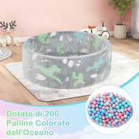86 x 30 cm/200 Palline ∅5,5 cm Piscina di Palline Colorate per Bambini Luminosi nel Buio, Vaso con Palline in Schiuma Morbido e Lavabile in Lavatrice, Piscinatta da Gioco
