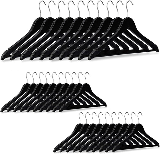 Set di 30 grucce con tacche in legno nero 13_0002499_3