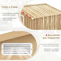 Casetta da Esterno, Capanno Porta Attrezzi con Porte Scorrevoli, Maniglie, Sfoghi e Tettoia, Casetta da Giardino in Lamiera di Acciaio e Lamiera Zincata (259 x 196 x 184 cm)