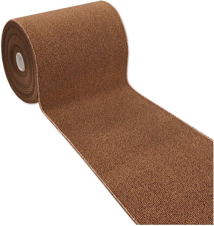 Tappeto Cucina 57x270 cm Tessitura Piatta Antiscivolo Multiuso Corsia Corridoio Made In Italy Marrone