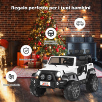 Auto Macchina Elettrica per Bambini 12V, Veicolo Elettrico a Batteria a 2 Posti, con Telecomando 2,4 G, Porta USB e AUX, per Bambini 3+ Anni (Bianco)