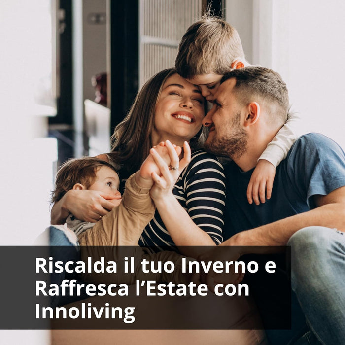 Innoliving Raffrescatore d’Aria Caldo/Freddo 7 Litri INN-508NEW, con Funzione Calore, Pannello Touch, Display Digitale, Telecomando, 3 Velocità, Oscillazione 140°, Serbatoio Removibile