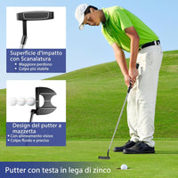 Set Completo di Mazze da Golf da Uomo, 9 Pezzi, Include Driver in Lega, Legno Fairway 3, Ibrido 4, Ferri 6, 7, 8, 9 e P, Putter e Copri Testa per Golfisti Destrimani