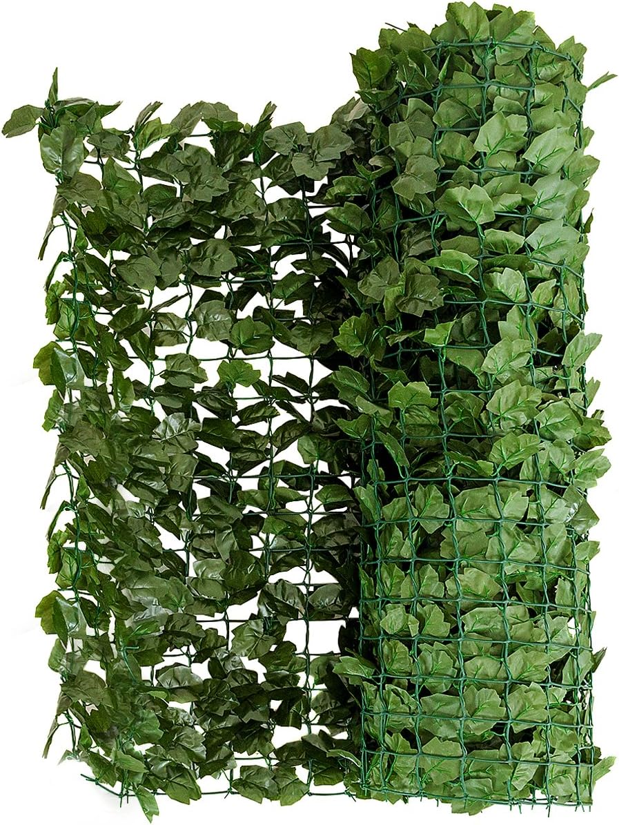 Siepe Artificiale con Foglie Edera Sintetica per Balcone Recinzioni Ringhiere Giardino (150 x 240 cm)