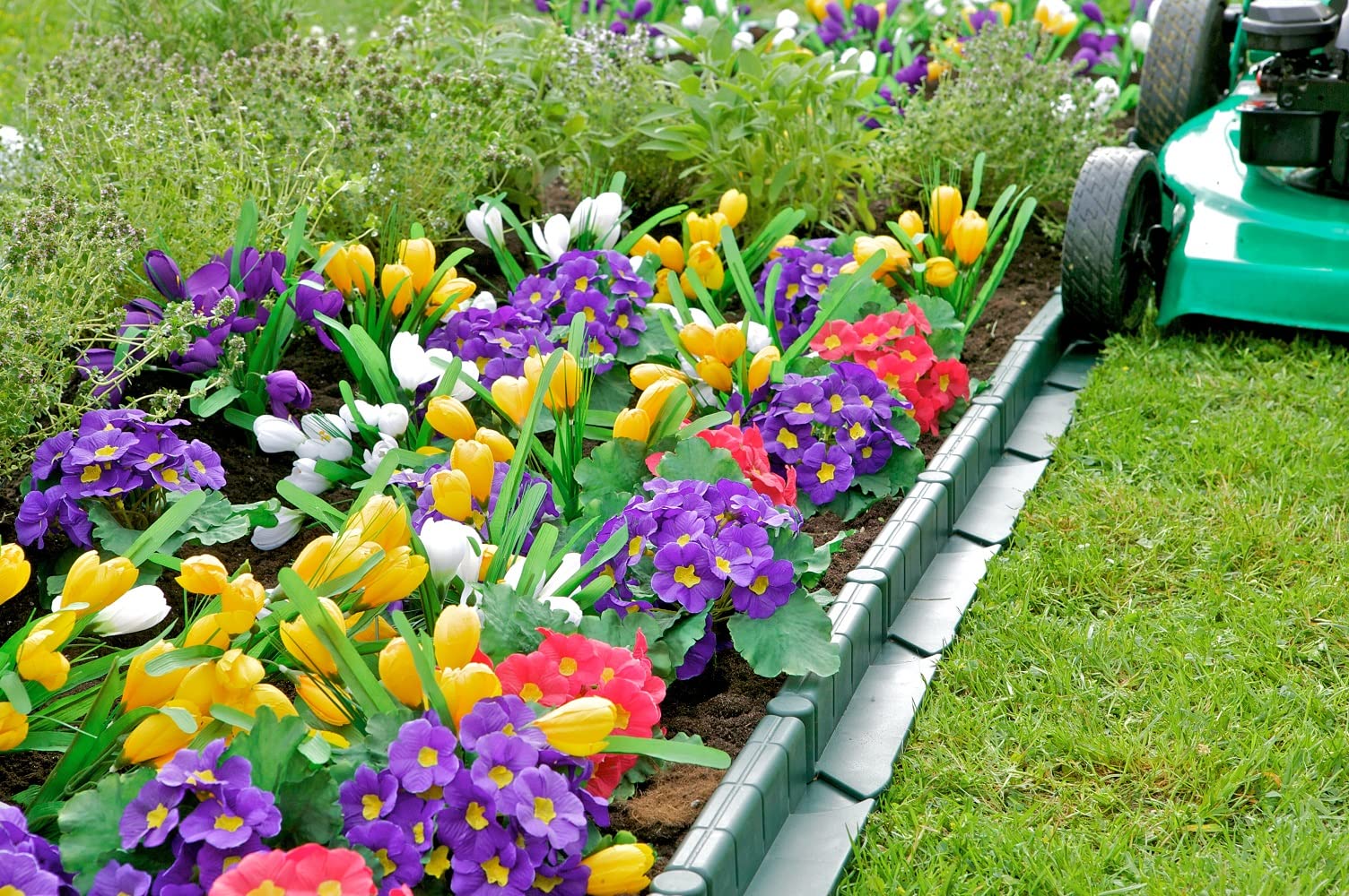 La bordatura di decorazione in plastica per il prato, VERDE â€“ 5 m di lunghezza x 6 cm 