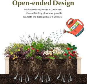 Orto Rialzato da Esterno in Legno di Pino, Vaso per Piante con Fondo Aperto, Fioriera da Giardino per Fiori, Verdure e Erbe da Balcone o Terrazza, Naturale (120 x 61 x 25,5 cm)