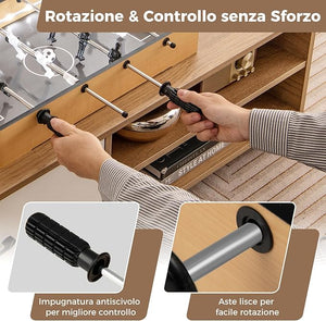 Tavolo da Calcio da Gioco, Calcetto da Tavolo con LED Maniglia Antiscivolo 2 Palloni, Gioco di Calcio da Tavolo per Feste, Bar, Sala Giochi, 51x30,5x8 cm