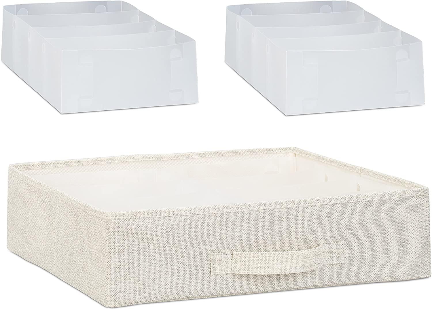 Cassettiera contenitore con cassetti in tessuto beige 13_0002582_2