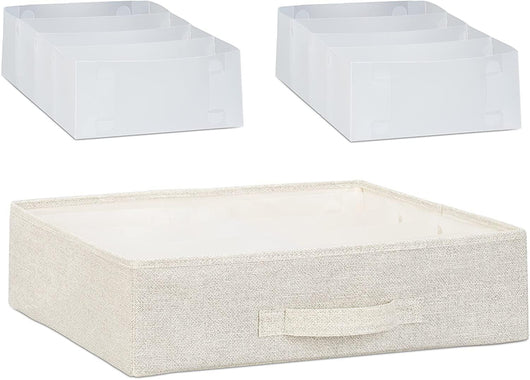 Cassettiera contenitore con cassetti in tessuto beige 13_0002582_2
