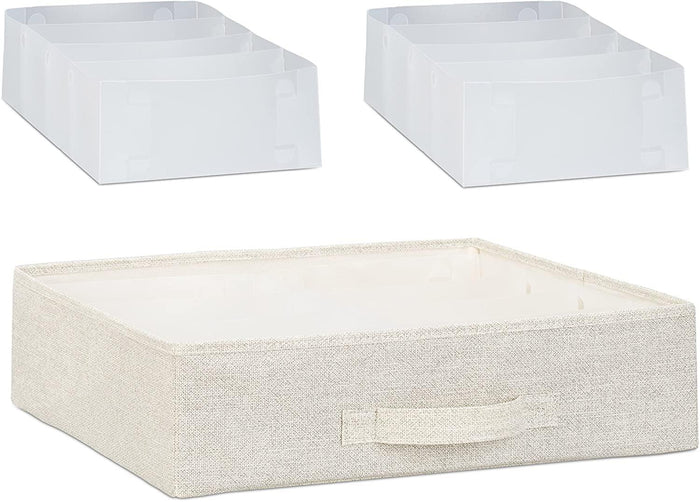 Cassettiera contenitore con cassetti in tessuto beige 13_0002582_2