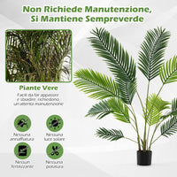 Set di 2 Piante Artificiali di Palma 90 CM/140 CM, Pianta Finta in Vaso da Interno ed Esterno, Decorazione Moderna per Soggiorno, Veranda, Ufficio e Negozio (140 cm)