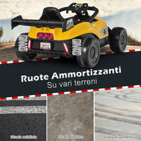 Macchina Elettrica per Bambini, Veicolo elettrico 12V con Telecomando e Batteria Ricaricabile, Musica e Luci LED, Velocità 2-5km/h, per Bambini da 3-7 Anni (Giallo)