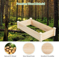 Orto Rialzato da Esterno in Legno di Pino, Vaso per Piante con Fondo Aperto, Fioriera da Giardino per Fiori, Verdure e Erbe da Balcone o Terrazza, Naturale (120 x 61 x 25,5 cm)