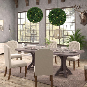 Set di 2 Sfere Topiarie Artificiali da 52 Cm, Piante Finte Sferiche con 20 Fascette, Protette dal Sole, Decorazione da Esterno e Interno per Cortile, Portico, Casa e Festa