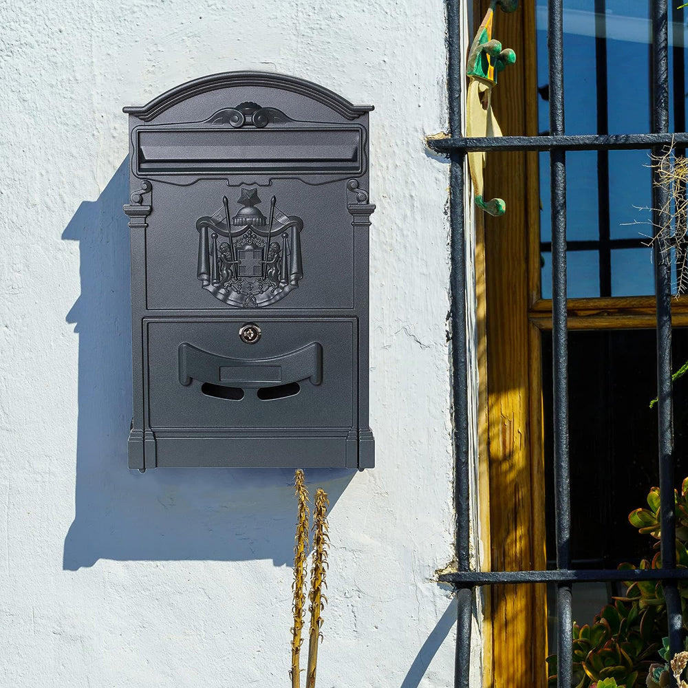 Cassetta postale per posta artistica alluminio esterno antracite 260x410x90 mm vulcania