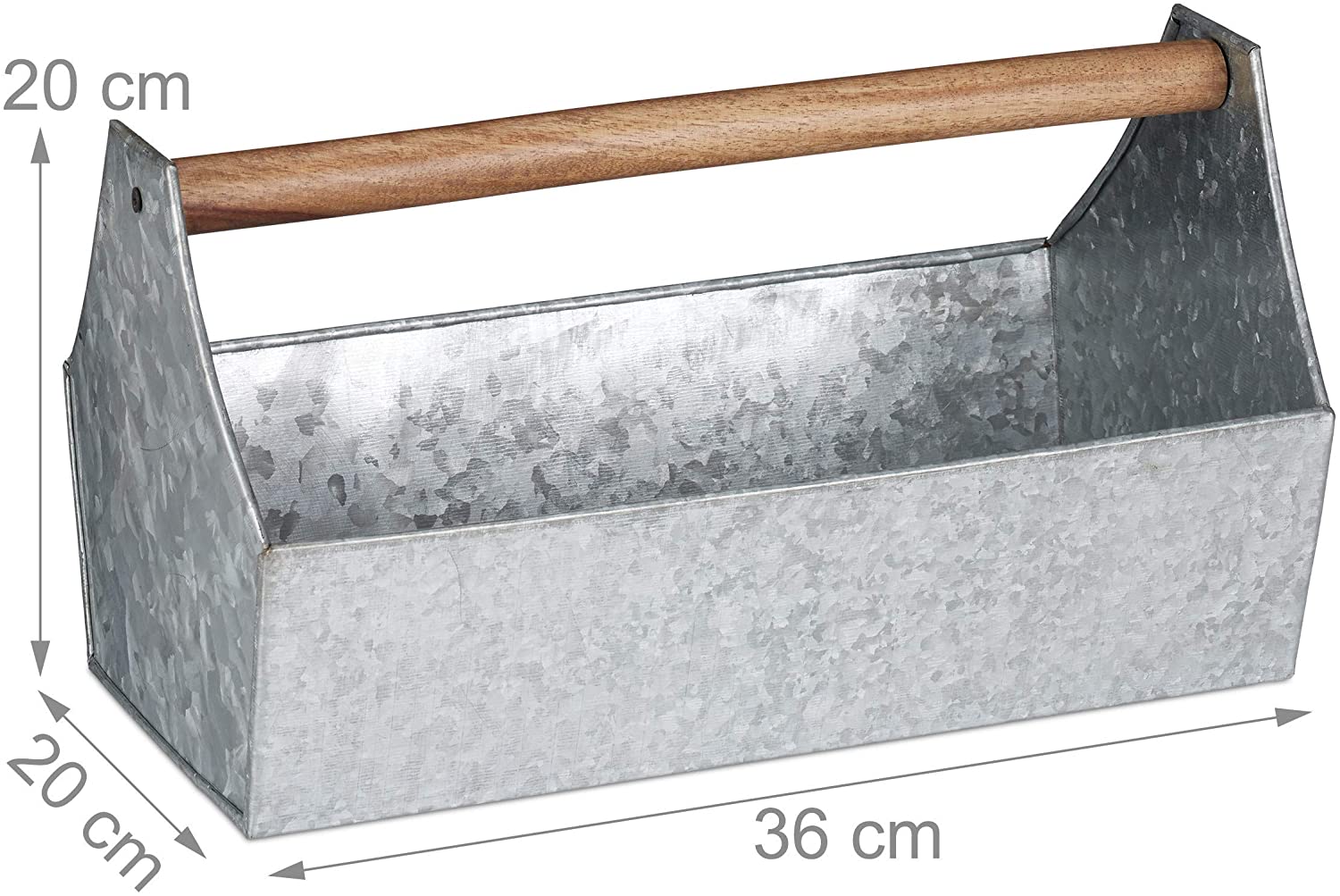 Fioriera con manico in legno portavaso per piante in zinco grigio 13_0000622_4