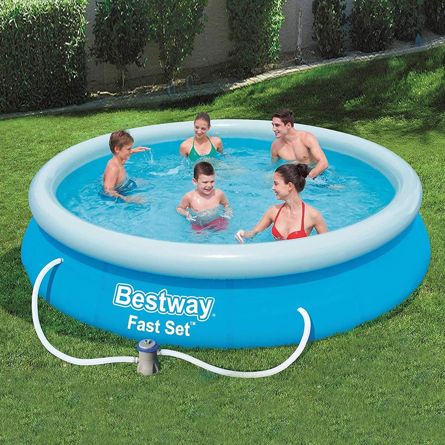 Bestway Piscina Fuoriterra Tonda Autoportante Gonfiabile Rotonda con Pompa 366X76