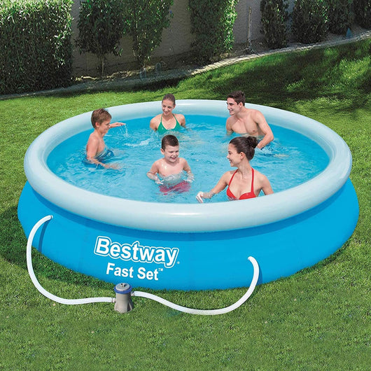 Bestway Piscina Fuoriterra Tonda Autoportante Gonfiabile Rotonda con Pompa 366X76
