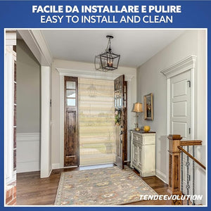 Tenda Antimosche Modello GLIT in PVC, Plastica Arancione | Largh. 1m x Alt. 2,20m | Protezione Insetti, Porta, Esterno, Interno