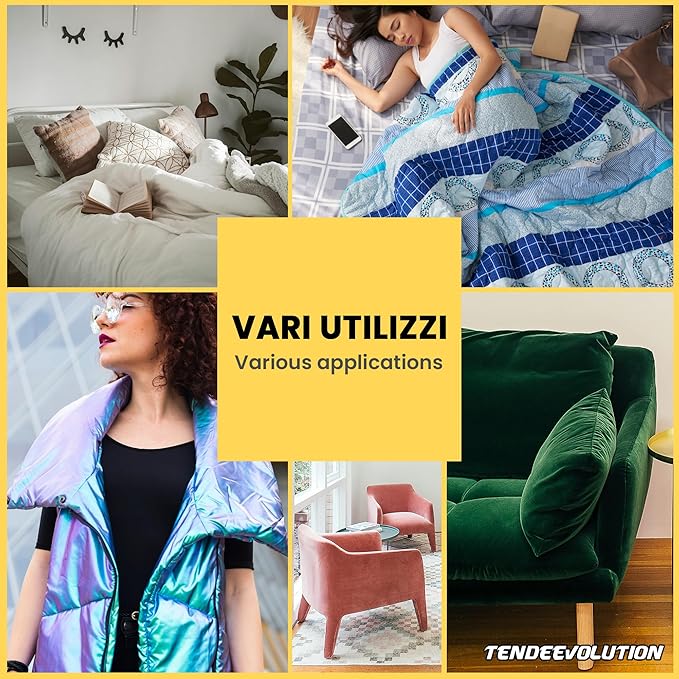 Ovatta Sintetica Resinato 200g al Metro - Altezza 1,5m, Spessore 2cm - Ideale per Imbottitura, Trapunte, Riempimento Tessuto e Pupazzi