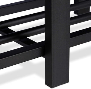 Panca da ingresso scarpiera panca sgabello 90,5 cm nero 13_0000352_3