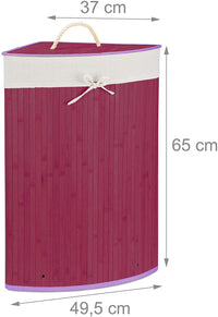 Portabiancheria pieghevole pieghevole con borsa triangolare 65 cm bambù viola 13_0001902_2