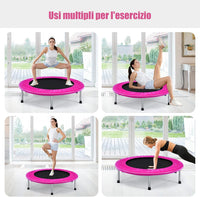 Mini Trampolino Elastico e Pieghevole, Capacità di Carico 150 kg, per Interno ed Esterno