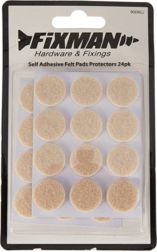 Set di feltrini autoadesivi 24 p.zi per protezione pavimenti,armadi,cassetti ecc. fixman