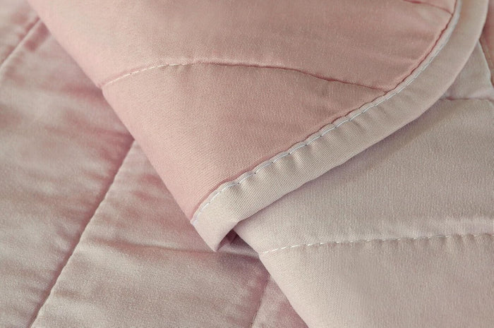 Coppia Set 2 Pezzi Copripoltrona Universale Imbottito Morbido Double Face Elegante Rosa