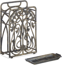 Portaombrelli vintage in fusione di alluminio retrò antico vintage raccogli acqua 48,5 bronzo 13_0002222