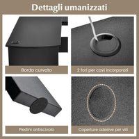 Scrivania Angolare per Computer con Ripiani, Scrivania Porta PC in Legno, Scrivania Salvaspazio e Moderna per Ufficio e Studio, 130 x 130 x 72,5 cm, Nero (Nero)