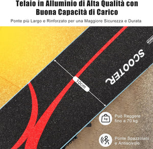 Scooter pieghevole Monopattino per bambini, regolabile in altezza, con 2 ruote lampeggianti, Scelta a colori (Azzurro)