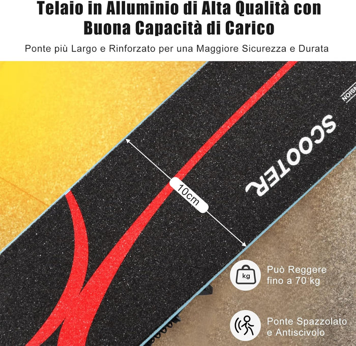 Scooter pieghevole Monopattino per bambini, regolabile in altezza, con 2 ruote lampeggianti, Scelta a colori (Azzurro)