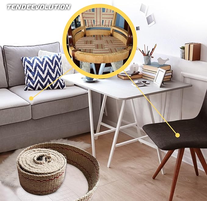 Cinghia Iuta Cinta Juta per Tappezzeria al Metro Lineare - Made in Italy - Sostituzione Fondo Sedie, Divani & Poltrone