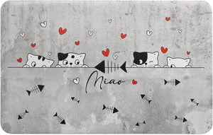 Tappeto Sottociotola Tovaglietta 38x60 cm Pvc Impermeabile Antisfilo Antiscivolo Cane Gatto Dis.C