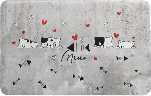 Tappeto Sottociotola Tovaglietta 38x60 cm Pvc Impermeabile Antisfilo Antiscivolo Cane Gatto Dis.C