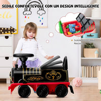 Trenino Elettrico per Bambini, Treno Giocattolo con 16 Pezzi di Binari, con Luci e Suoni, Scatola di Stoccaggio, Regalo per Bambini Anni 3+, Nero