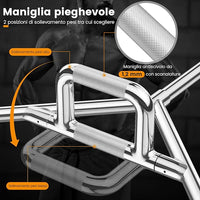 Barra della Trappola Olimpica, Olympic Hex Trap Bar in Acciaio con Maniglie Piegehvole, Barra Sollevamento Pesi, Capacità di Carico 226 kg(Argento)