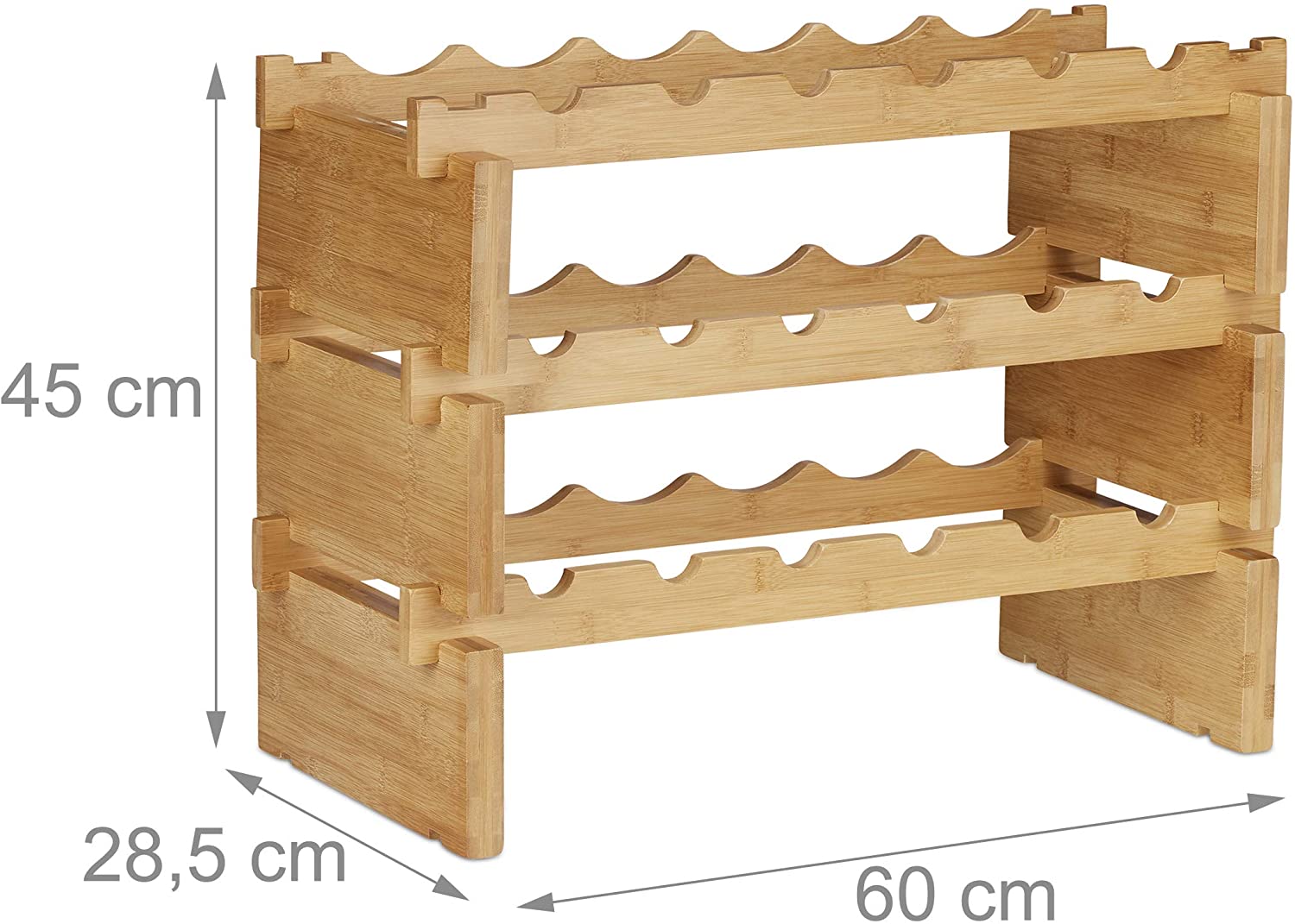 Mensola portabottiglie impilabile su 3 livelli 45 cm bambù 13_0002171_2