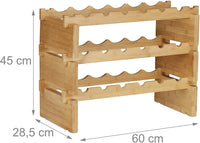 Mensola portabottiglie impilabile su 3 livelli 45 cm bambù 13_0002171_2