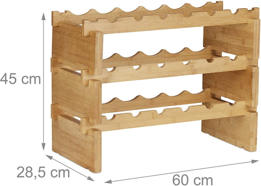 Mensola portabottiglie impilabile su 3 livelli 45 cm bambù 13_0002171_2