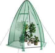 Serra da Giardino con Copertura in PE per Tutte Le Stagioni, Porta Avvolgibile, Finestra a Rete, Serra da Esterno per Orto e Piante, Ideale per Balcone e Giardino 160 x 160 x 183 cm