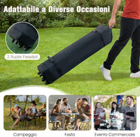 Gazebo Pieghevole da Giardino 3,6 x 3,6m, Gazebo Pop-up con Borsa da Trasporto con Ruote, Regolabile in Altezza, per Feste, Barbecue, Giardino e Spiaggia (Con Rete)