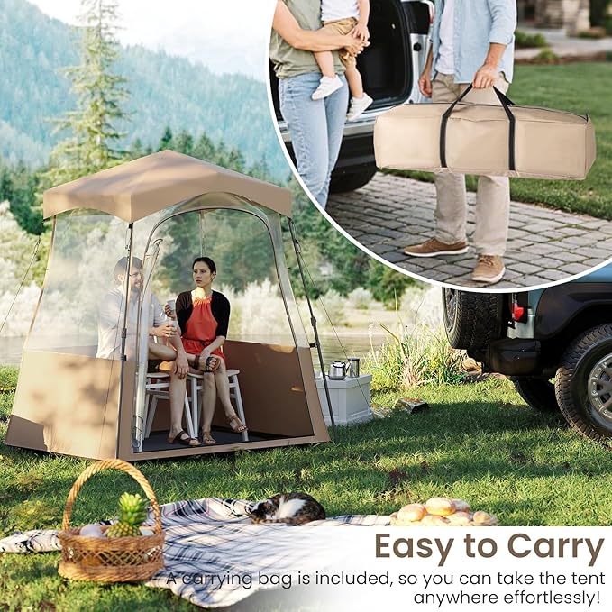 Tenda sportiva, tenda trasparente con visuale libera, telaio robusto e borsa per il trasporto, tenda da campeggio per esterni, tenda a bolla pop-up per guardare gli sport, fare il tifo, campeggiare (160 x 160 x 175 cm)